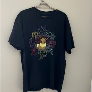 Pokemon Black Tee with Eevee Evolution Design